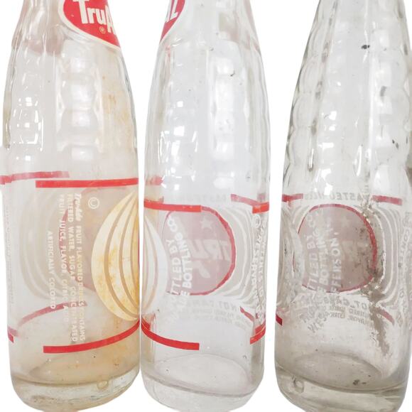 Set of 3 Vintage TRU-ADE 10oz ACL Glass Soda Bottles, PAL, King Size W Jefferson - Picture 5 of 8